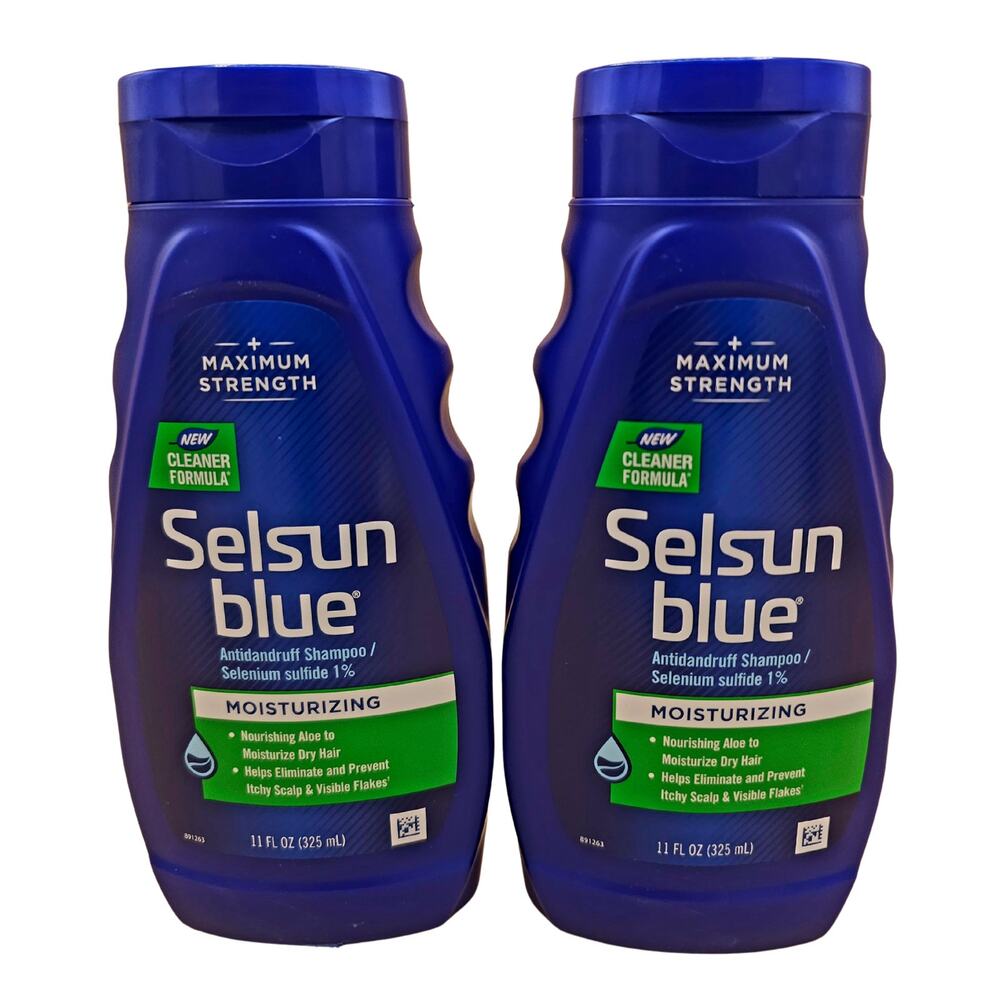 Selsun Blue Moisturizing Anti-Dandruff Shampoo 2 Pack 11 fl oz Each Max Strength